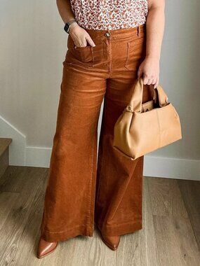 NWOT LOFT the palmer wide leg corduroy pants (sz14)